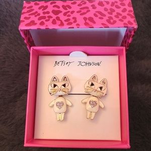 🐈Betsey Johnson Mini Critters Cat Earrings Jacket